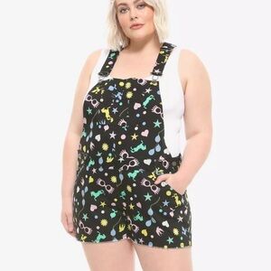 Harry Potter Luna Lovegood Icons Shortalls Overall Shorts Plus Size 2 NWT